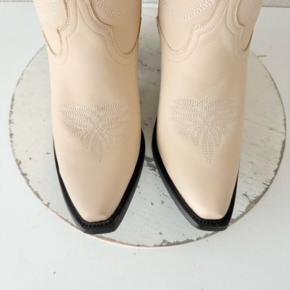 Lane SMOKESHOW Womens Cowboy Boots 8 Pale Ivory Leather Western Cowgirl Tall - Picture 6 of 13